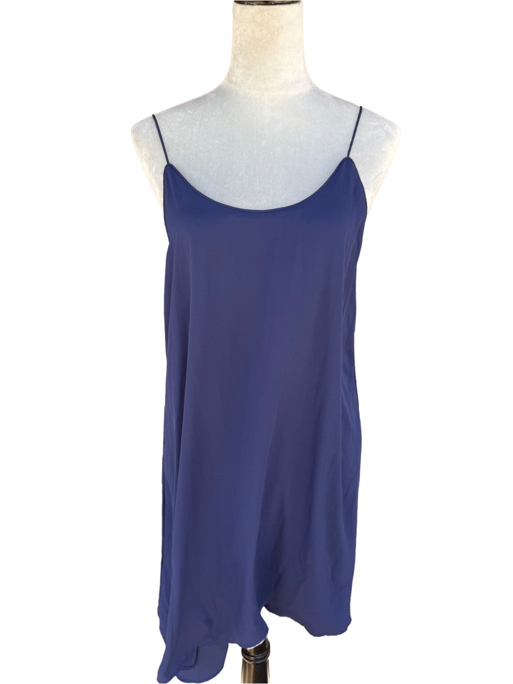 ALYA francescas Navy Blue Slip Dress Small NWT Mini Spaghetti Strap Minimalist